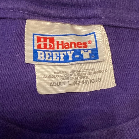 Vintage 90s The Orleans purple crocodile jazz beefy Hanes tshirt mens size large - Picture 5 of 6